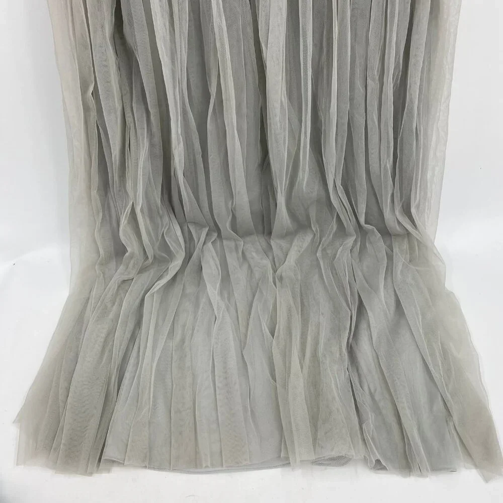 BHLDN Gray Gold Beaded Tulle Maxi Dress | Size 14 - Picture 9 of 12